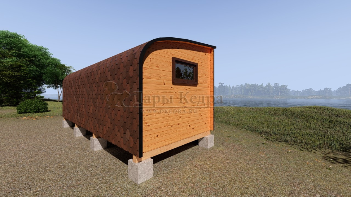 Баня «Парус» из кедра 6х2,2 м